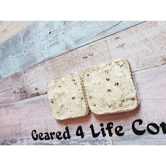 Gemstone inlay, square replacement conchos, saddle conchos, screwback conchos - Picture 2 of 4